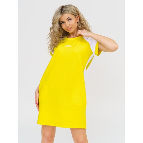 фото Платье-поло nsd-style, прилегающее, мини, карманы, размер 56, желтый