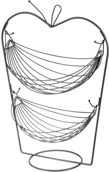 Корзина для фруктов EL Casa "Черная" 35*25,5*48см двухъярусная (240280)