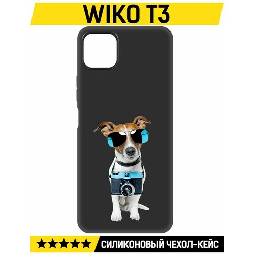 Чехол-накладка Krutoff Soft Case Пес-турист для Wiko T3 черный чехол накладка krutoff soft case пес турист для oppo a74 черный