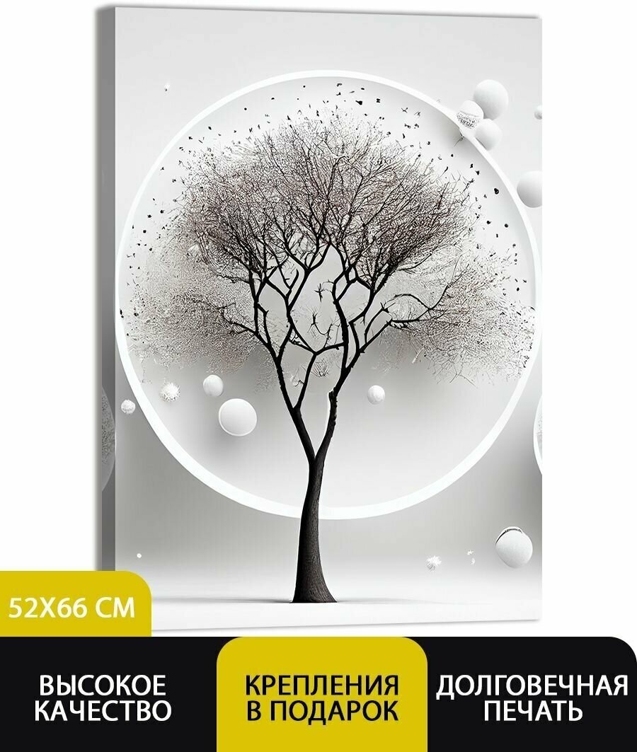 Картина интерьерная на стену ДоброДаров "Абстракция деревья" 52х66 см V0333