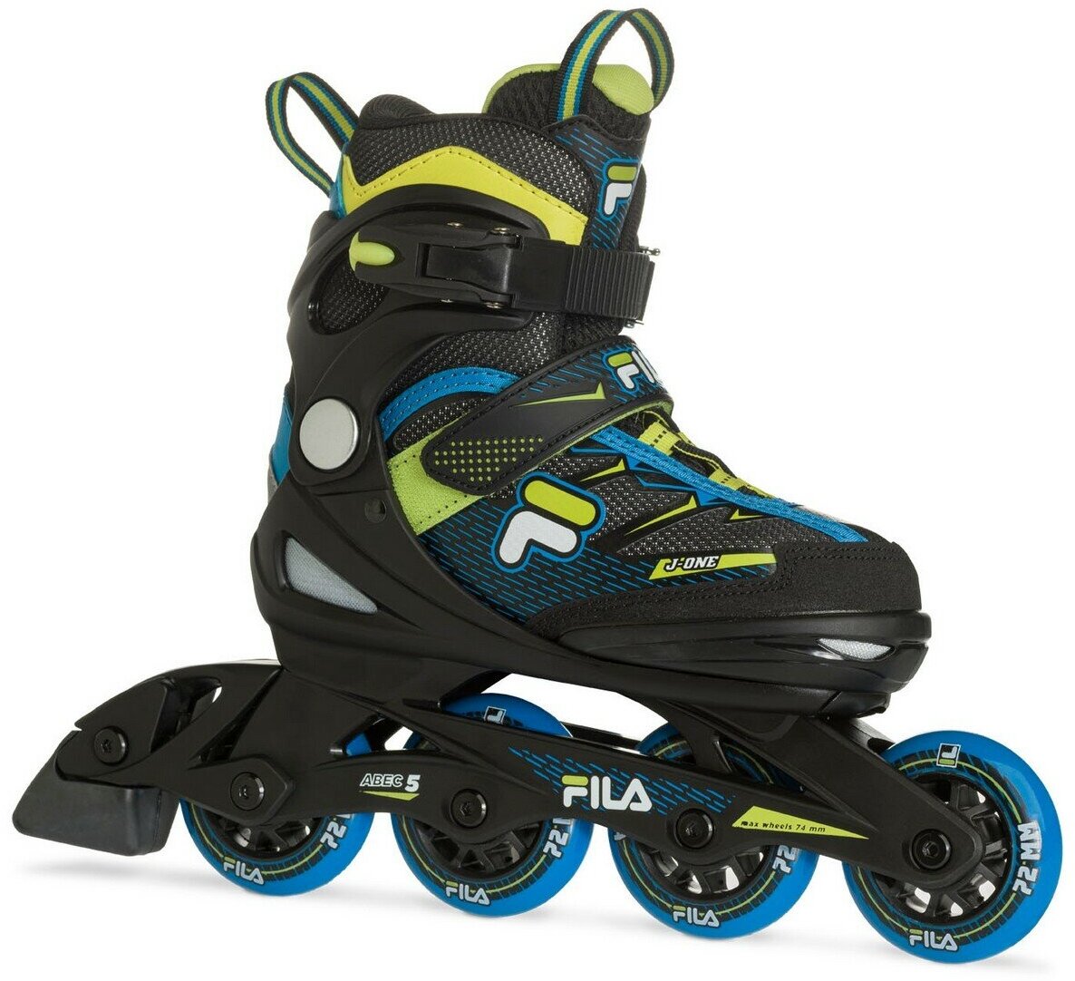 Детские ролики Fila J-One Boy - Blue/Lime, раздвижные, р. 32-36