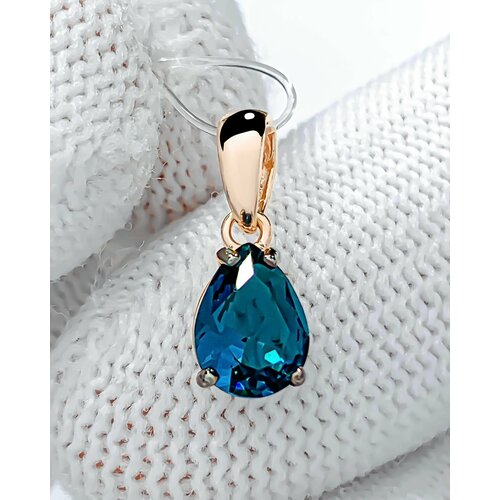 Женская на шею в форме капли Trade Jewelry подвеска из серебра 925 пробы (покрытие золото 585) с лондон топазом