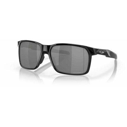 Солнцезащитные очки Oakley, квадратные, оправа: пластик, поляризационные, черный/черный