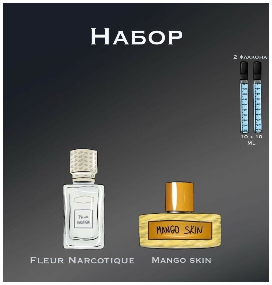Духи набор crazyDanKos Fleur Narcotique + Mango Skin (Спрей 10+10 мл)