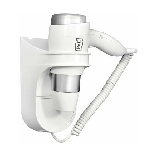 Фен для волос настенный PUFF-1600 1600 Вт пластик 2 скорости белый 1405003 529400₽