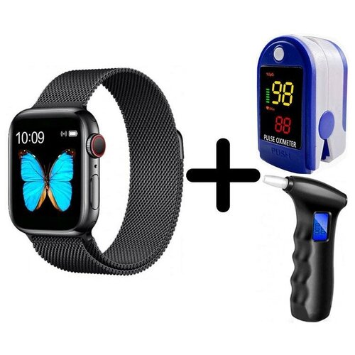 Умные часы BandRate Smart SX1818BBWB-SET6 с пульсометром и алкотестером мониторингом сна секундомером 850500₽