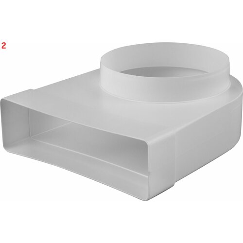 соединитель для плоских воздуховодов equation 60х204 мм пластик Переходник угловой для плоских-круглых воздуховодов 60х204 мм D150 мм пластик (2 шт.)
