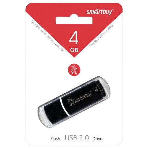 Память Smart Buy Crown 4GB, USB 2.0 Flash Drive, черный память smart buy crown 4gb usb 2 0 flash drive черный