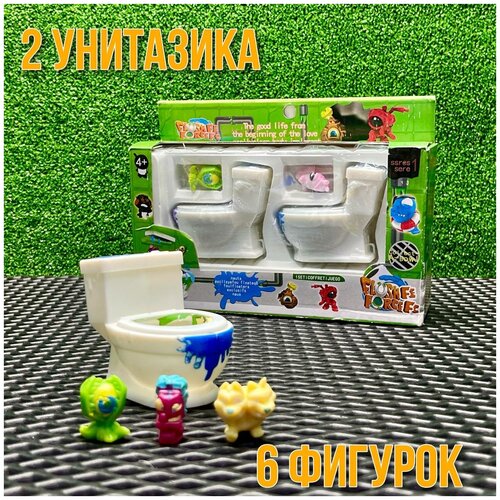 коллекционные фигурки Flush Force Power / Монстры в унитазе 2 в 1