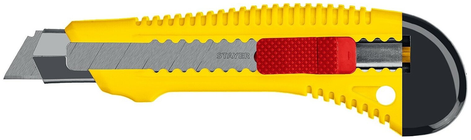 STAYER FORCE-M, 18 мм, нож упрочненный с метал. направляющей и сдвижным фиксатором (0913)