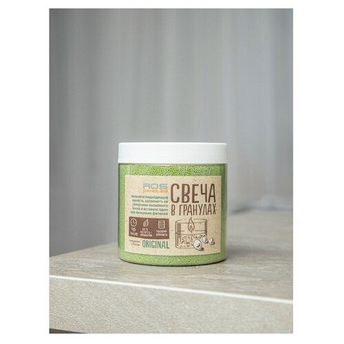 RosCandles Свеча в гранулах «RosCandles» зелёные в банке ПЭТ, 300 г + фитили