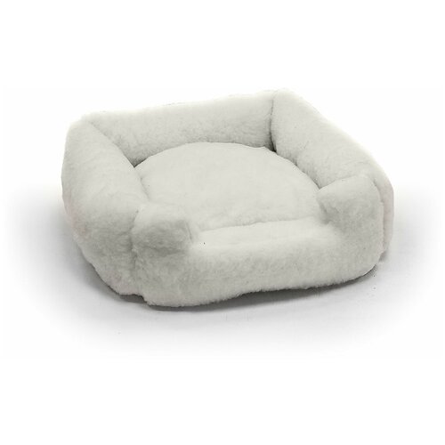 Лежанка из меха с добавлением овечьей шерсти для кошек, котят, собак и щенков маленьких пород, со сменной подушкой и мягким бортами