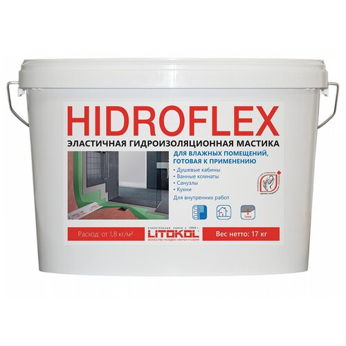Гидроизоляционный обмазочный пастообразный состав Litokol Hidroflex (17кг)
