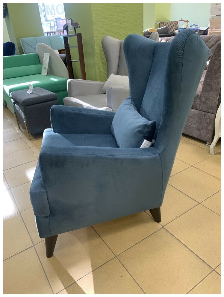 Кресло для отдыха "Вояж" на высоких ножках, цвет синий - фотография № 2
