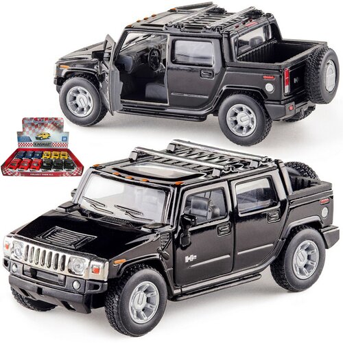 машинка serinity toys hummer н2 грязный 5097dykt 1 40 13 см красный Металлическая машинка Kinsmart 1:40 «2005 Hummer H2 SUT» KT5097D инерционная / Черный