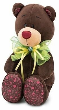 Мягкая игрушка Медведь Choco зеленый бант, 25 см, ORANGE TOYS C016/25