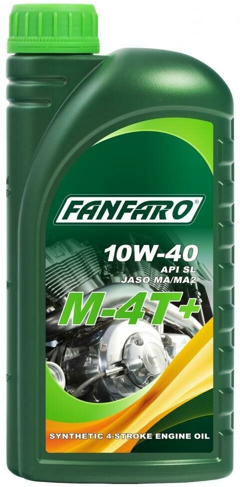 Полусинтетическое моторное масло FANFARO M-4T+ SAE10W-40 API SL JASO MA/MA2 , 1л.