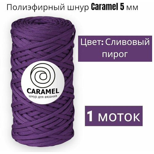 Шнур полиэфирный Caramel 5мм, Цвет: Сливовый пирог, 75м/200г, шнур для вязания карамель