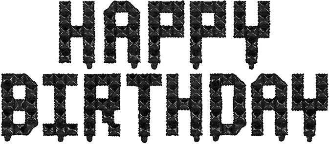 Набор шаров-букв (16'/41 см) Мини-Надпись "Happy Birthday", Пиксели, Черный, 1 шт. в упак.