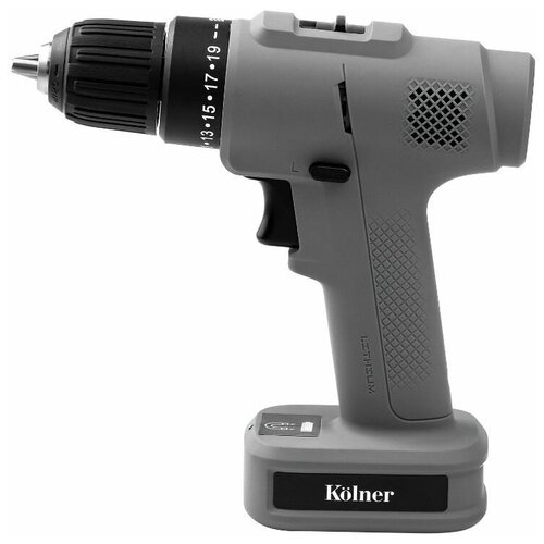 Дрель-шуруповёрт Kolner KCD 122BL GRAPHITE серый аккумулятор 2 Ач подсветка зарядка от USB пластиковый кейс 264000₽