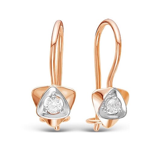 фото Серьги maskom, красное золото, 585 проба, фианит маском