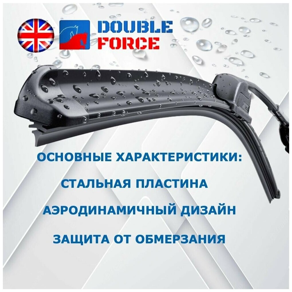 Щетка стеклоочистителя бескаркасная Double Force 300 мм (12") артикул DFF12