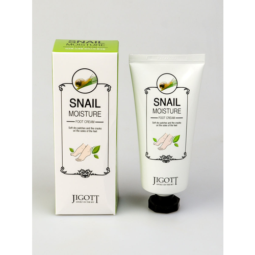 Крем для ног с муцином улитки, Jigott Snail Moisture Foot Cream