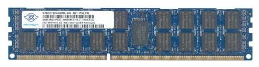 Nanya Модуль памяти DIMM DDR3L 8192Mb, 1333Mhz Nanya ECC REG, CL9, 1.35V #NT8GC72C4NG0NK-CG