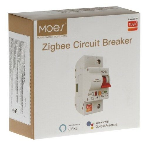 автоматический умный выключатель moes zigbee circuit breaker 1p 10a zcb sc 1p10 белый Выключатель MOES Zigbee circuit breaker 1P 10A ZCB-SC-1P10