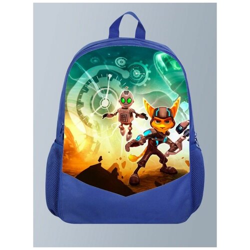 фото Голубой рюкзак с принтом игра рэтчет и кланк ratchet and clank, платформер - 132 brutbag