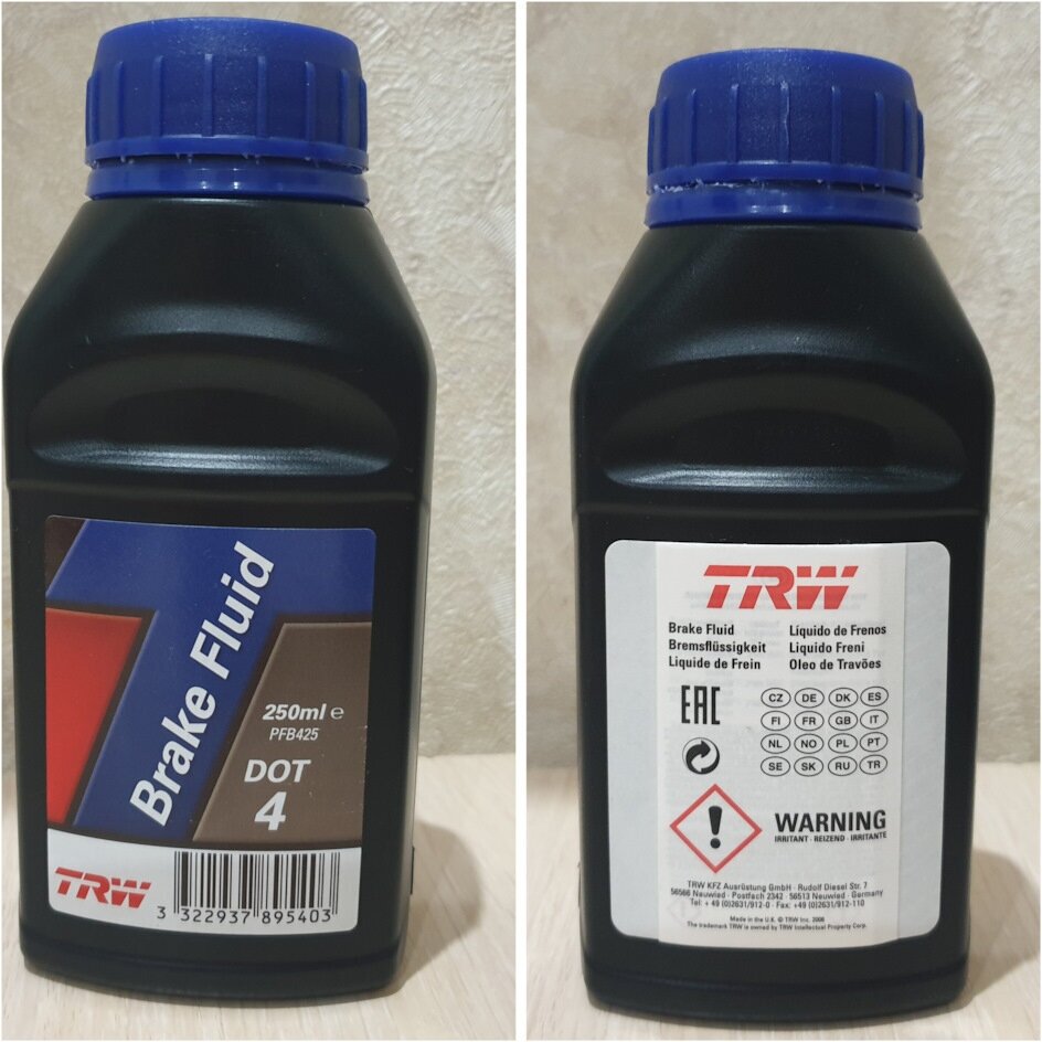 Тормозная жидкость TRW BRAKE FLUID DOT 4 PFB425