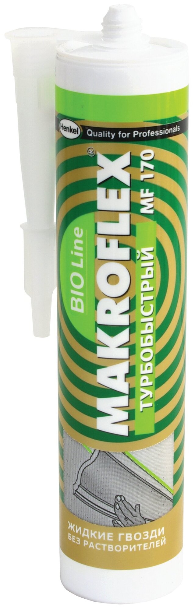 Монтажный клей турбобыстрый Makroflex Bio Line MF170, 400 г, белый