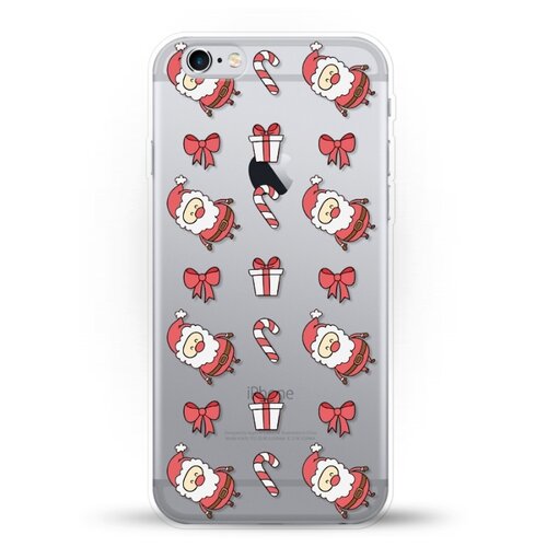 фото Силиконовый чехол новогодний "санта" на apple iphone 6/6s andy & paul