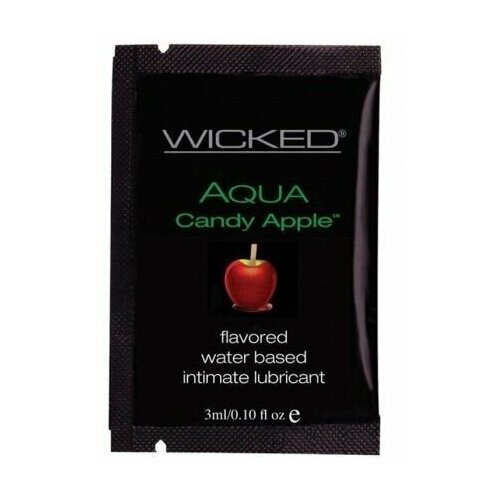 Лубрикант с ароматом сахарного яблока Wicked Aqua Candy Apple - 3 мл.