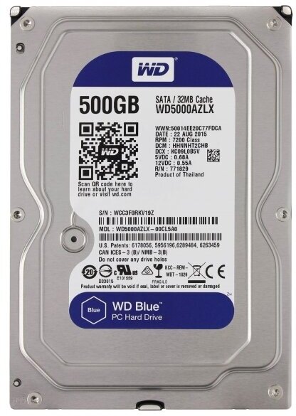 Жесткий диск Western Digital WD5000AZLX 500Gb SATAIII 3,5" HDD