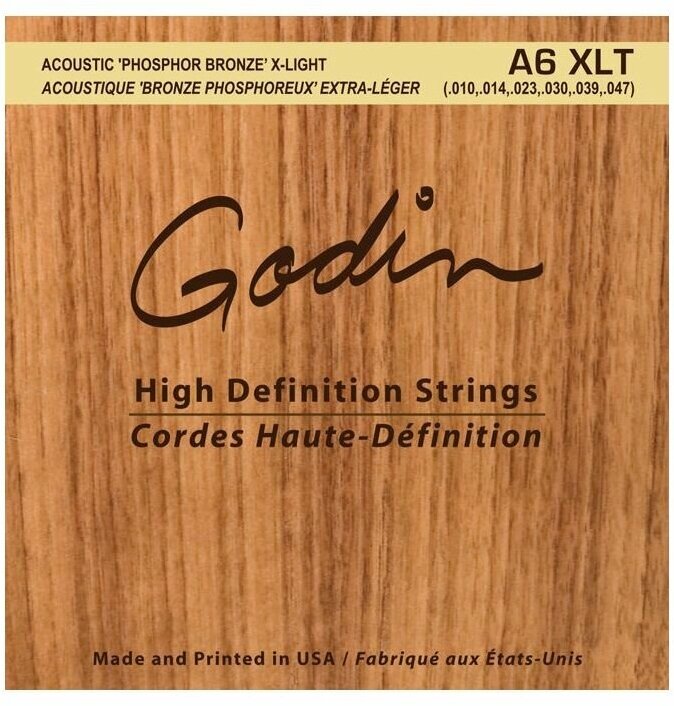 Godin A6 XLT 008988 струны для акустической гитары 10-47, фосфор бронза