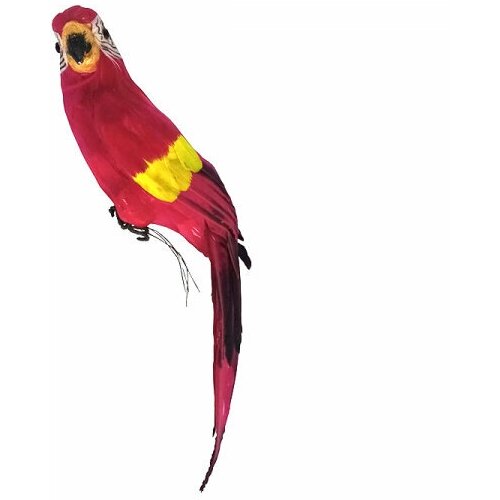 Попугай перьевой Пират большой пиратский на плечо, цвет красный, размер 45 см. Пиратская вечеринка.