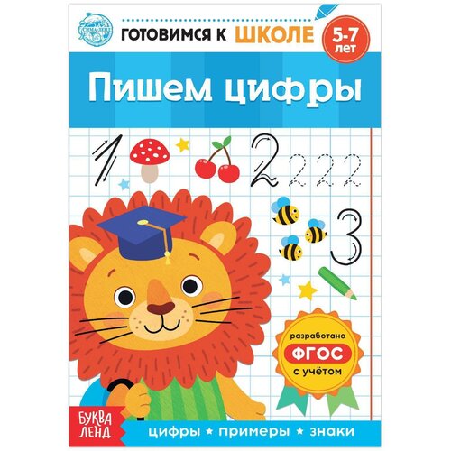 Книга обучающая «Пишем цифры», 16 стр. готовимся к школе цифры и буквы