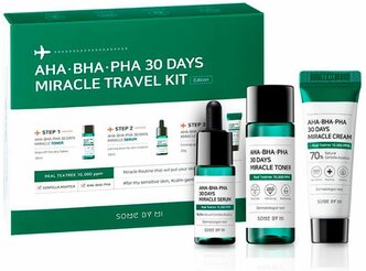 Some by mi Набор средств с AHA/BHA/PHA кислотами для путешествий 30 Days Miracle Travel Kit, 30мл+20мл+10мл