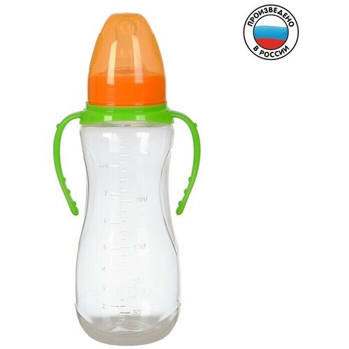 фото Бутылочка для кормления детская приталенная, с ручками, 250 мл, от 0 мес, цвет зелёный mum&baby