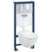 Инсталляция Grohe 38721001 в комплекте с унитазом безободковым Jaquar Solo SLS-WHT-6953UFBI