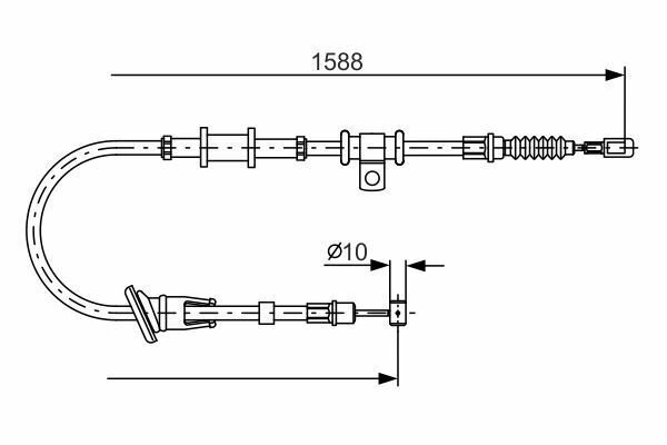 Трос ручника задний левый Mitsubishi Carisma all 98-06 L-15