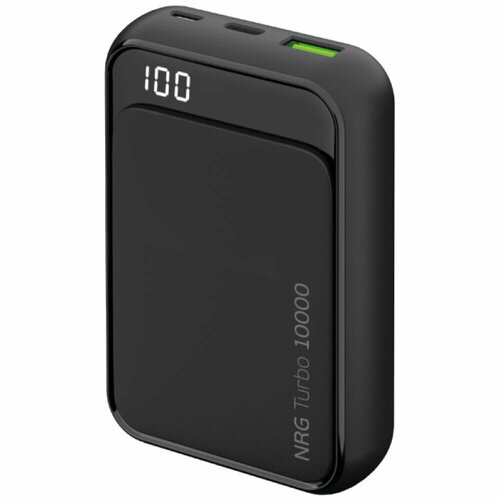 Внешний аккумулятор NRG Turbo 10000 mAh, QC3.0, PD, 22,5W, черный, Deppa, крафт, Deppa 33635-OZ