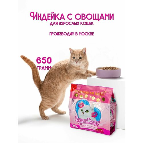 Сухой корм для кошек, Сочная индейка с овощами и рисом,650г