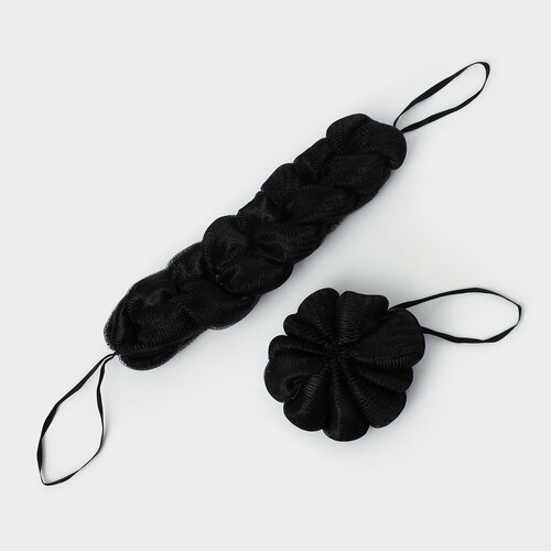 Набор мочалок для тела CUPELLIA SPA Коса 70 гр Ракушка 46 гр черный 404₽