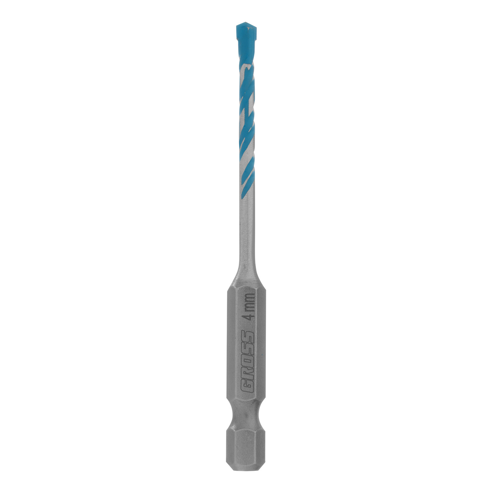 Сверло универсальное Gross Multipurpose PRO, 4 мм, по дереву, металлу, бетону и плитке, ВК8, 6-гранный хвостовик, 706010