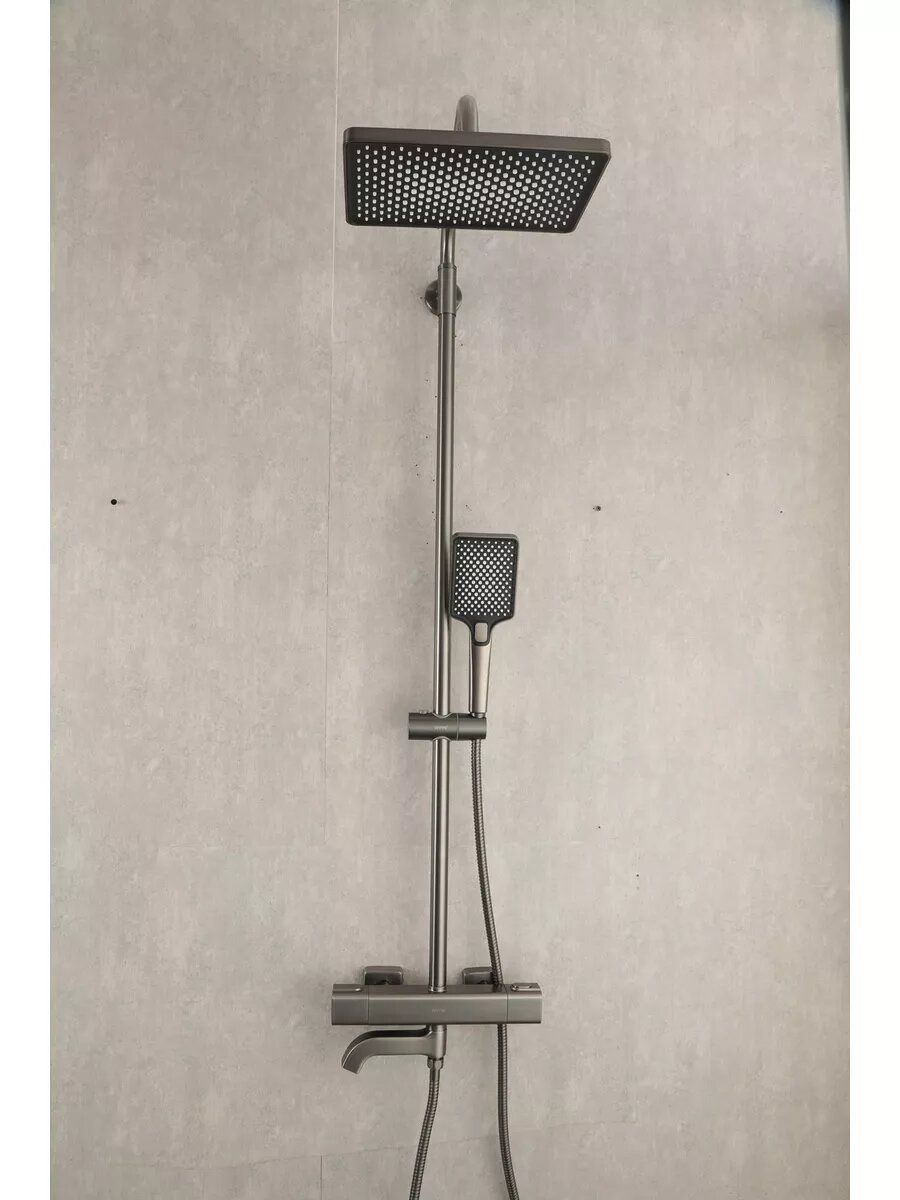 Душевая система с тропическим душем и термостатом GAPPO G2491-9 латунь, оружейная сталь