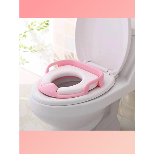 Сиденье-накладка для унитаза мягкое детское цвет розовый, со спинкой, прочный каркас