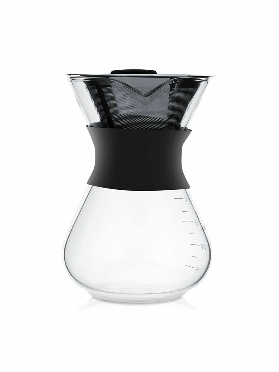 Ручная стеклянная кофеварка на 5 чашек с фильтром из нержавеющей стали компактная капельная кофеварка для домашнего использования легкая в очистке конструкция