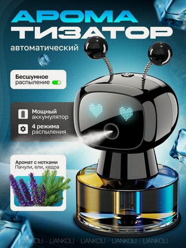 Изображение товара Ароматизатор для автомобиля автоматический, Умный Робот диффузор в машину на панель, освежитель воздуха в салон